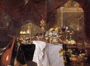 Jan Davidsz. de Heem Fruits et vaisselle:un dessert oil painting reproduction
